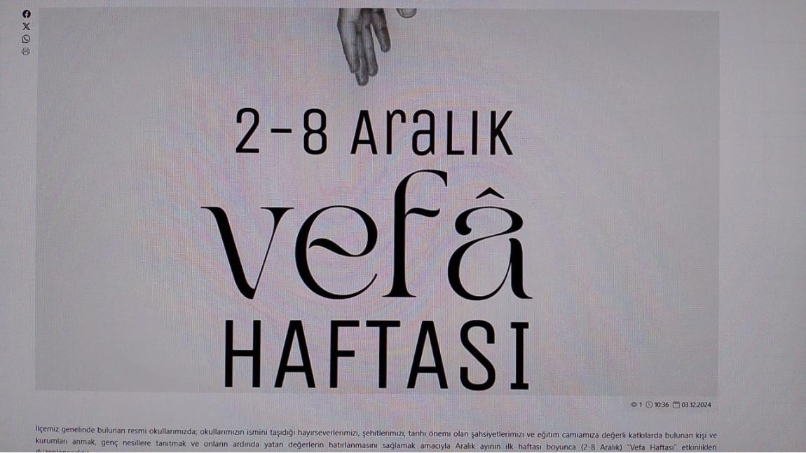 Vefa Haftası (2-8 Aralık)